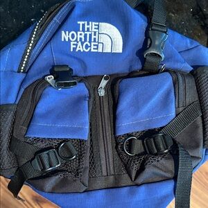 The North Face Blue and Black Belt Bag